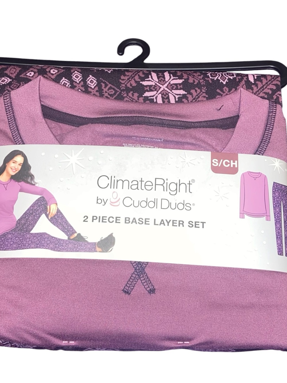 NWT - Cuddl Duds ClimateRight Women's 2-Piece Base Layer Set - Mauve size small